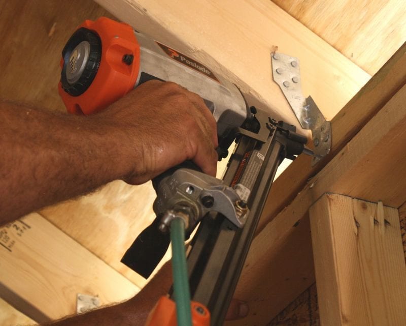 Paslode PF150S-PP Positive Placement Strap Nailer application