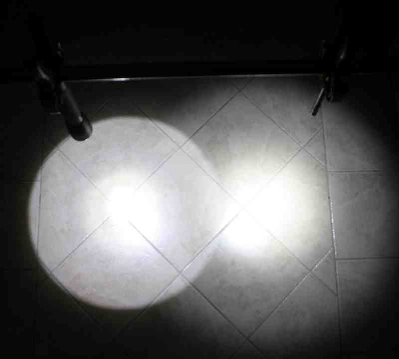 Large D-cell Cree LED (left) tiny WorkStar 220 (right)