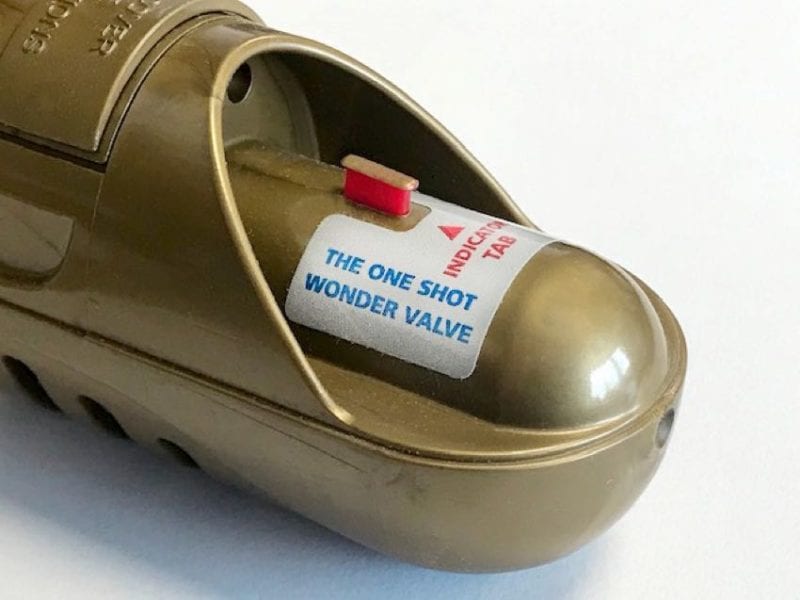 WAGS valve red popup button leak alert