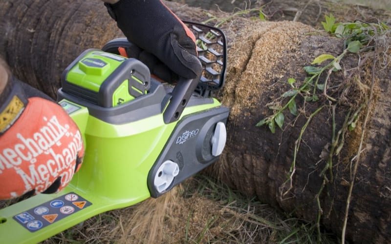 GreenWorks G-MAX sawdust spray