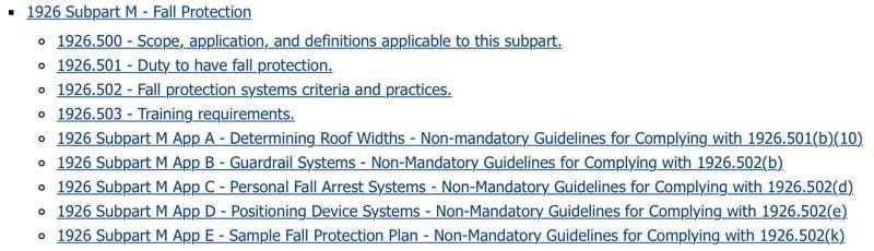 OSHA fall protection