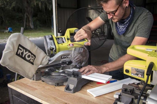 Ryobi P551 One+ 18V Compact Miter Saw Crown Molding