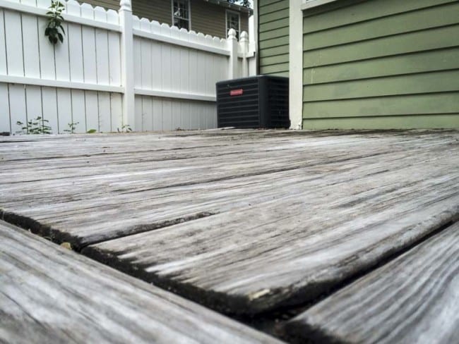 deck water rot curling