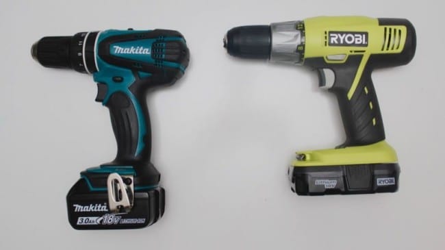 Makita and Ryobi drills