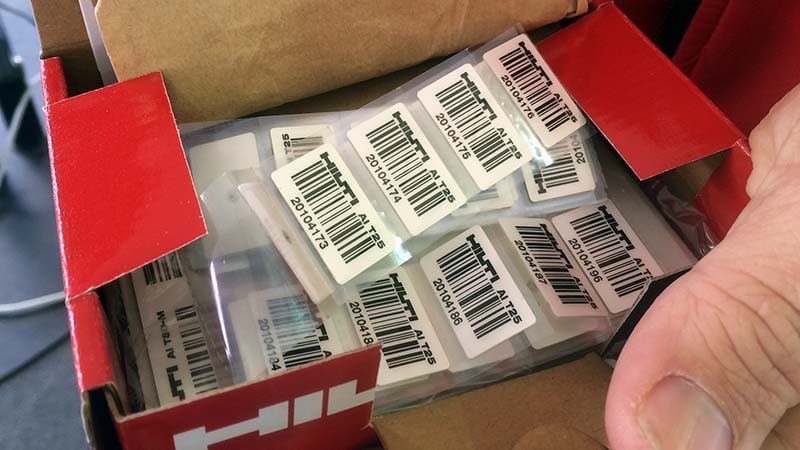 Hilti RFID tags stickers