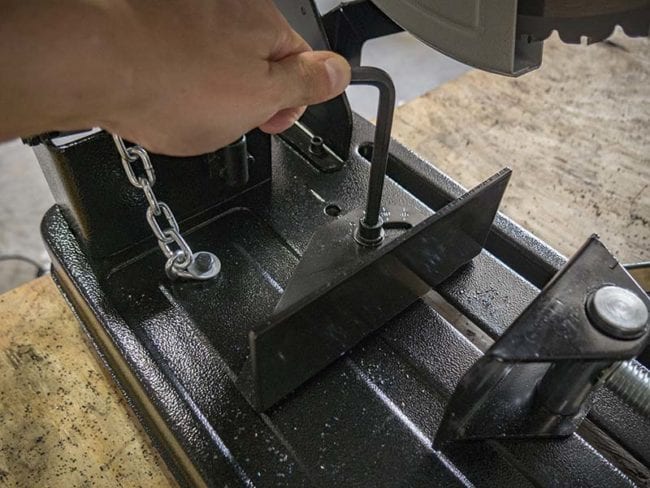 Evolution Rage 2 TCT Multipurpose Chop Saw Miter Adjustment