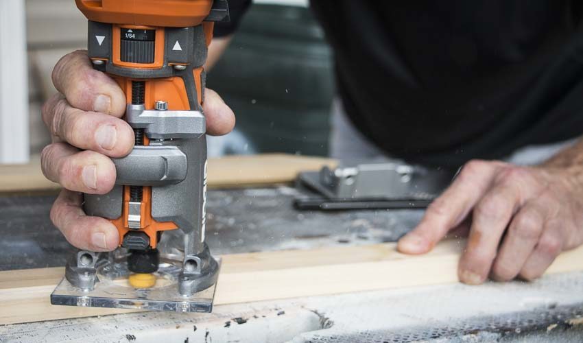 Ridgid cordless trim router action