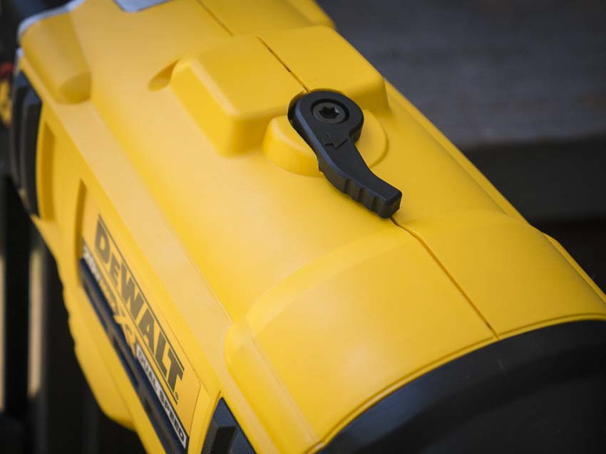 dewalt cordless metal connector nailer jam release