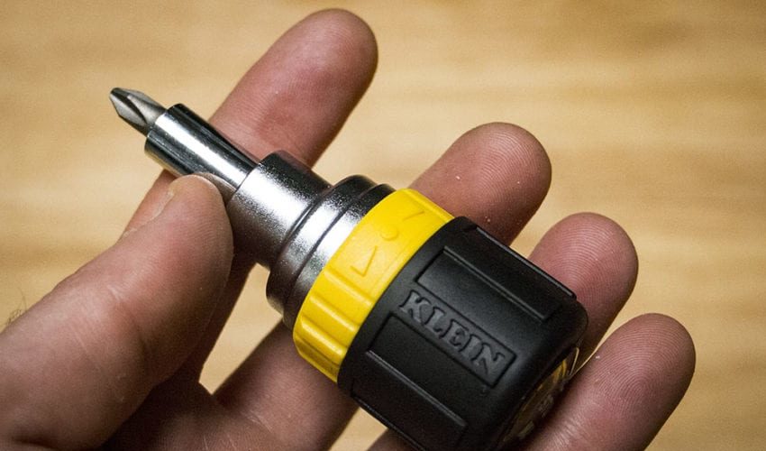 Klein 6-in-1 Ratcheting Stubby Screwdriver