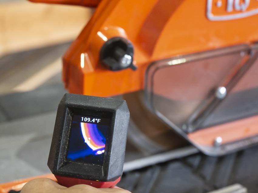 IQ tile saw blade heat thermal image