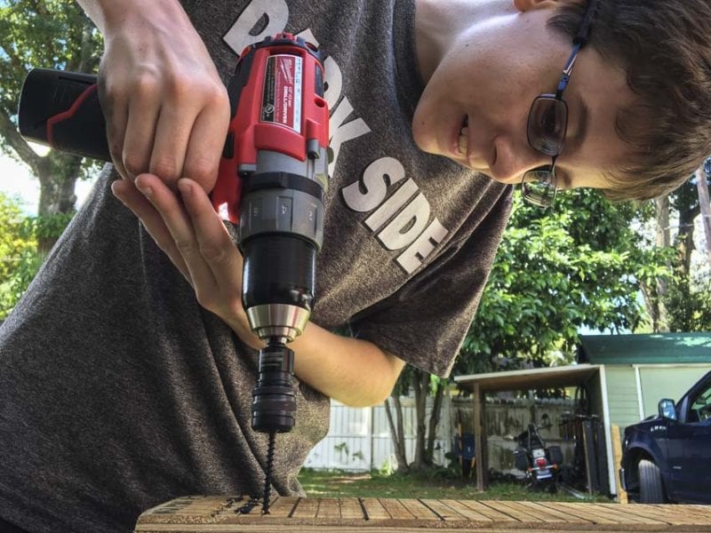 Caleb DeBoer driving screws