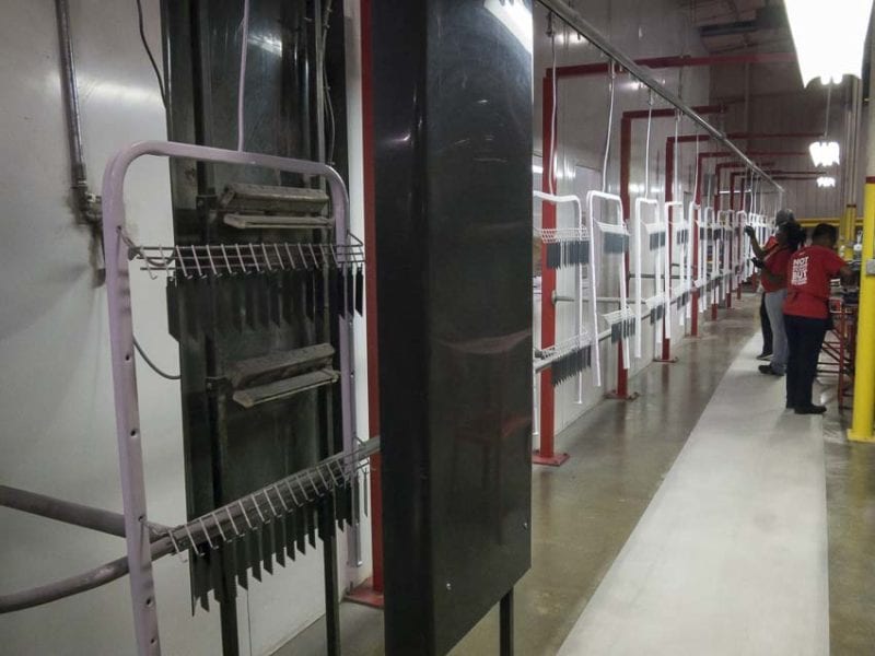 Milwaukee Ax blade powder coating prep