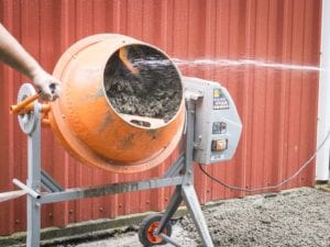 Adding Water to Cement Mix