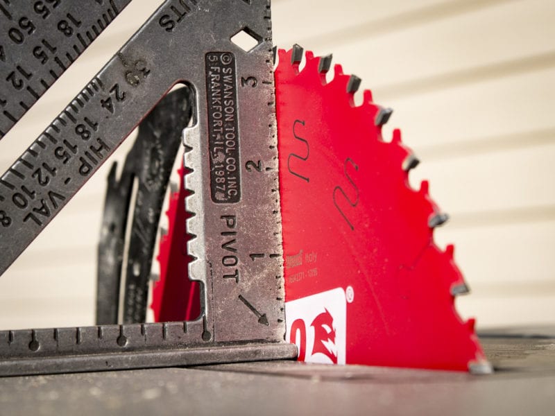 Using a rafter square or speed square