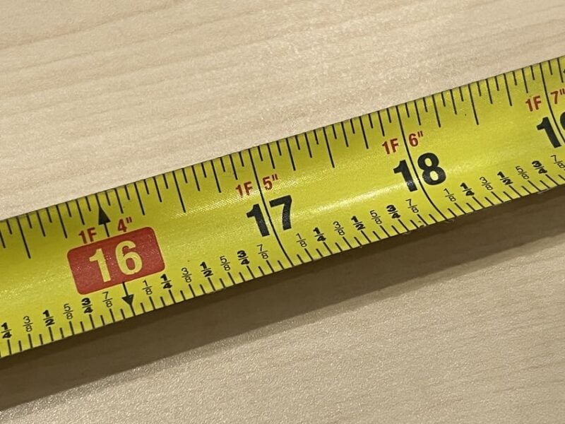 tape measure markings feet inches