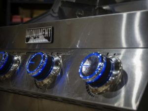Monument Grill LED controls knobs