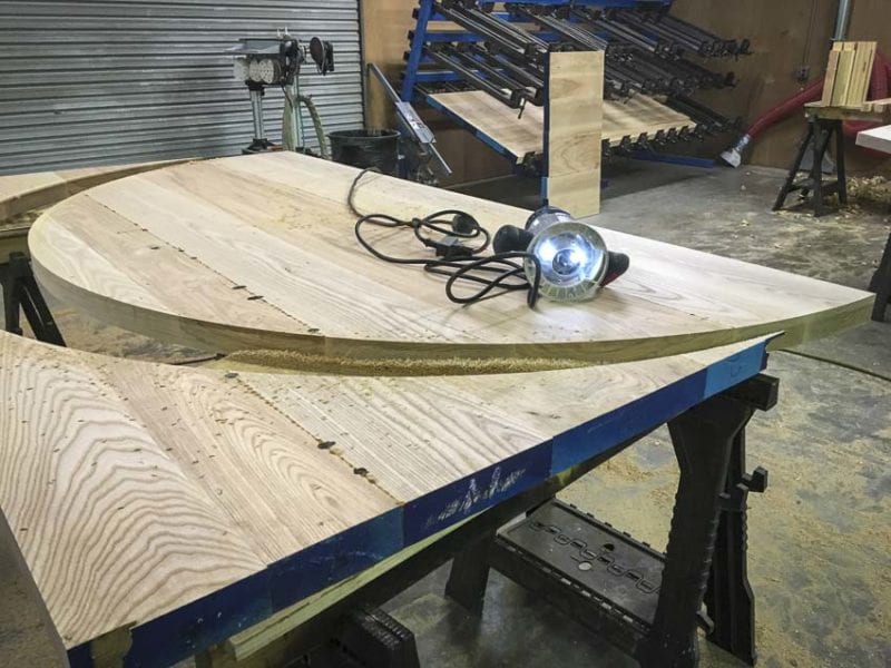 sanding rough ash table