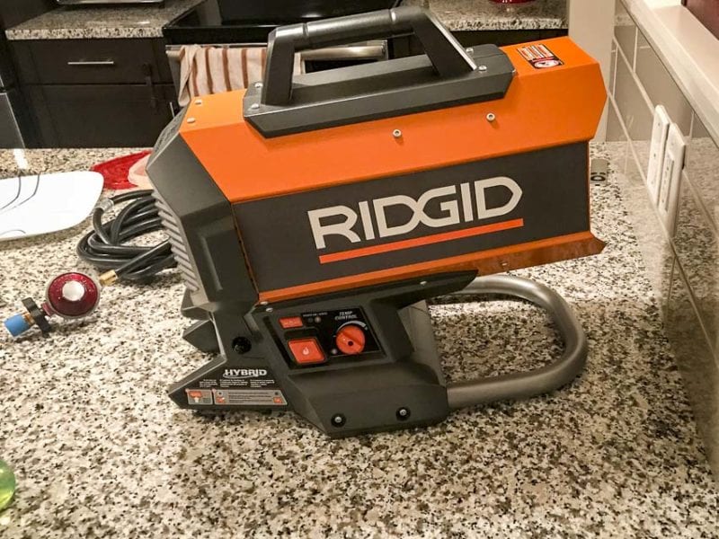 Ridgid 18V cordless propane heater
