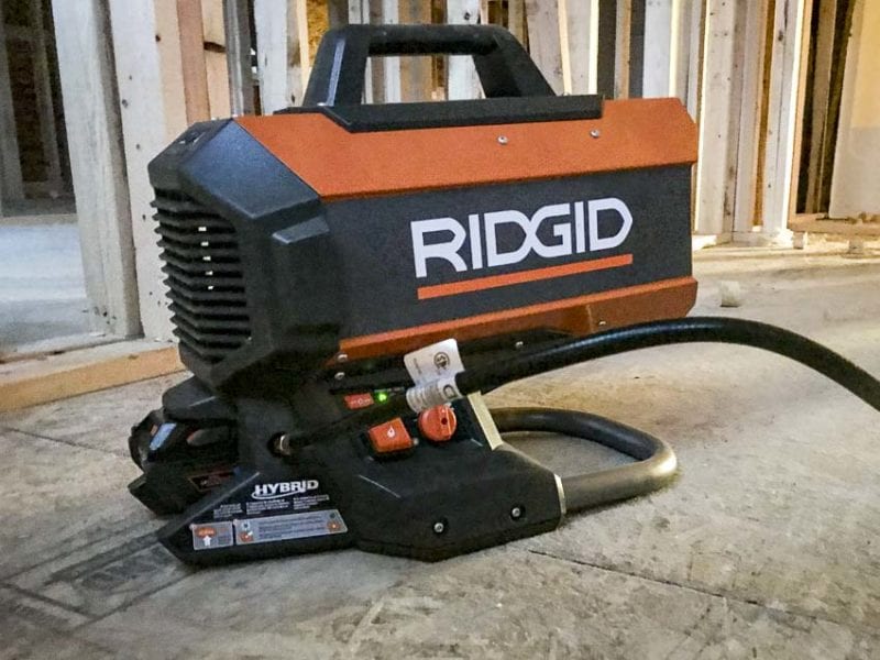Ridgid 18V cordless propane heater
