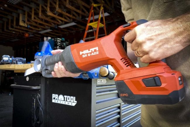 Hilti 22V Reciprocating Saw With AVR SR 6-A22 EMT Cutting