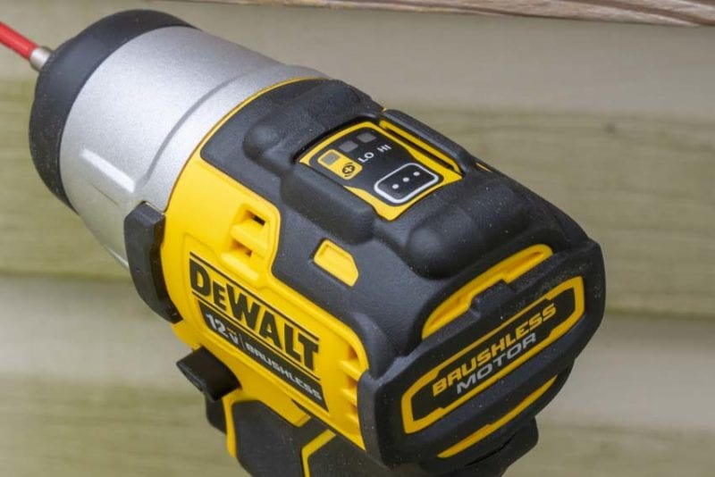 DeWalt 12V Brushless Impact Driver Controls