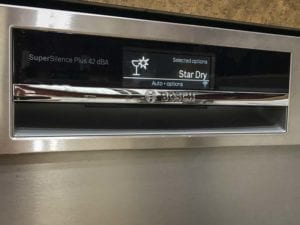 Bosch Home Connect dishwasher front LCD mode
