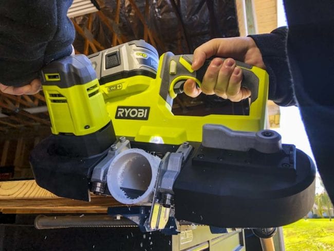 Ryobi 18V One+ Cordless Band Saw P590 PVC Cutting