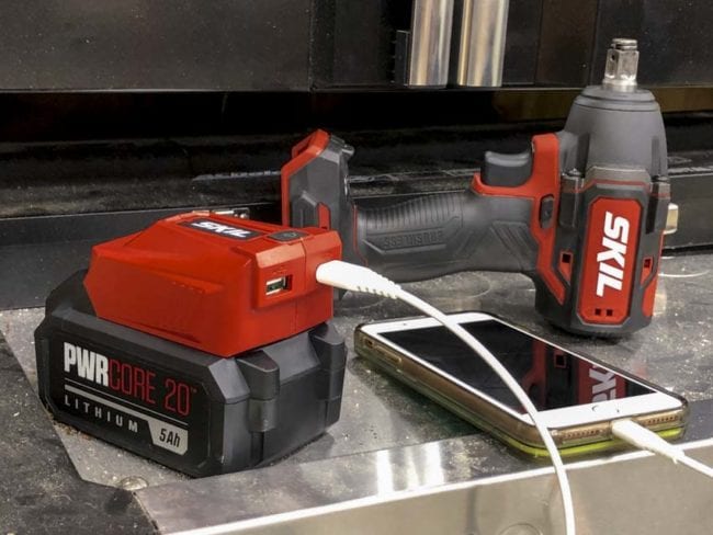 Skil 20V Brushless Impact Wrench IW5739-1A Battery USB Adapter
