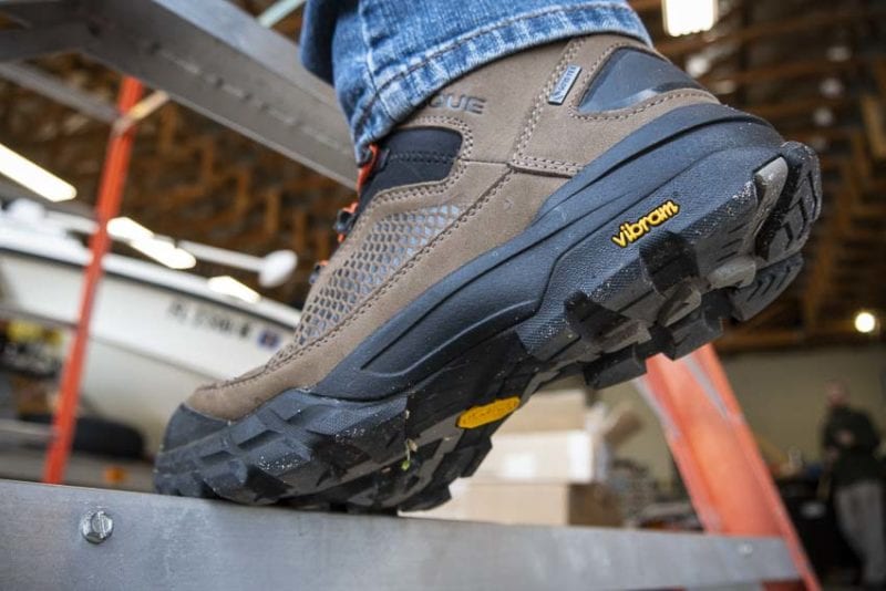 Vibram boot soles on ladder