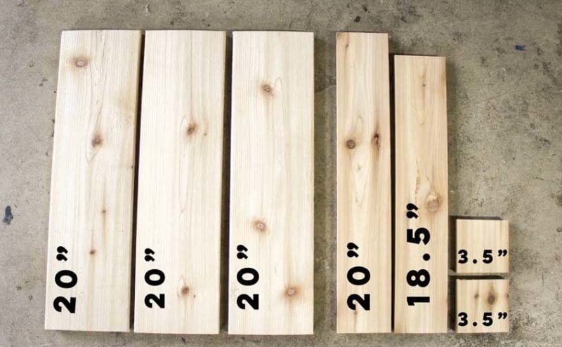 cedar wood for DIY planter