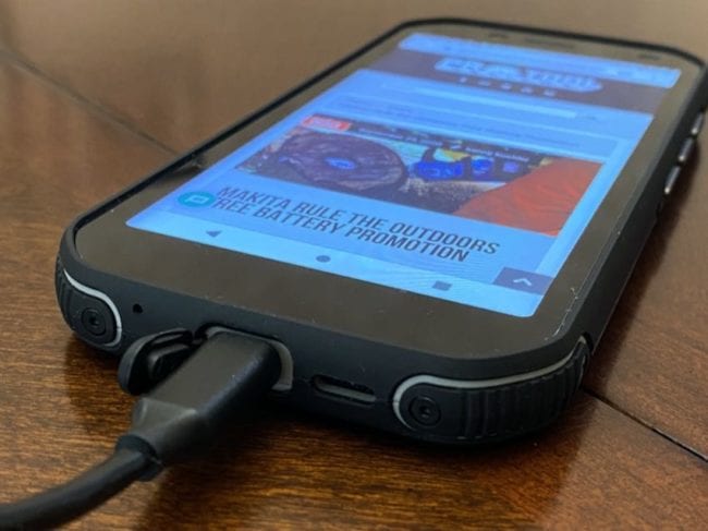 microUSB charging port