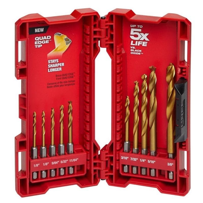 Milwaukee 10-Piece Titanium Nitride SHOCKWAVE Drill Bit Kit