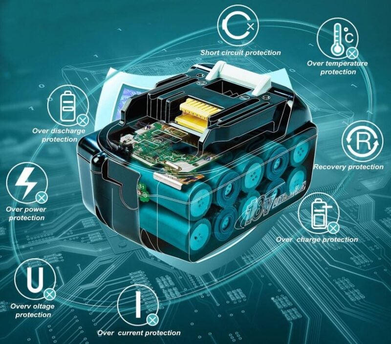 Makita 18V battery detail