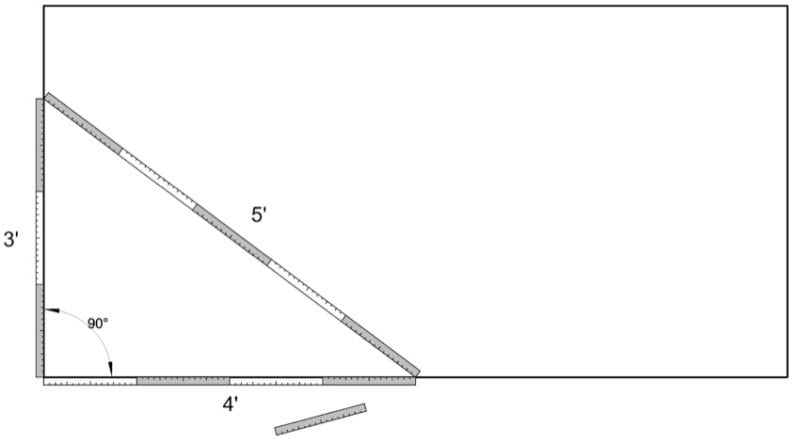 Measuring and Marking wood using 3-4-5 Triangle