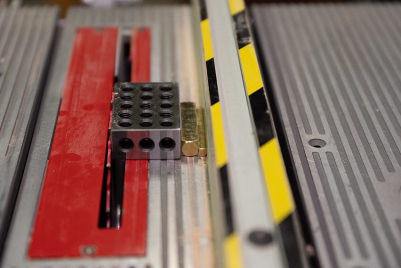 123 blocks and brass bar as precision measuring tools