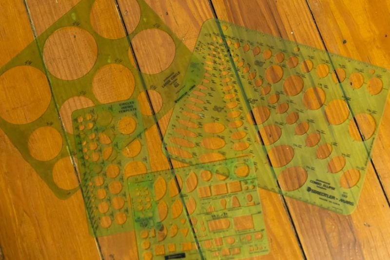 how to draw curves in wood using a circle template