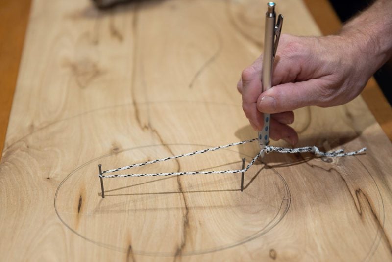 how to use string to draw curves in wood