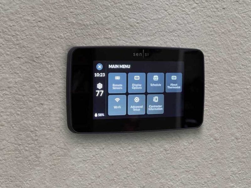 Sensi Touch 2 thermostat menu screen