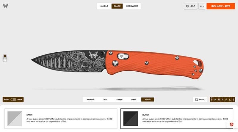 Benchmade Custom Bugout Blade Finish