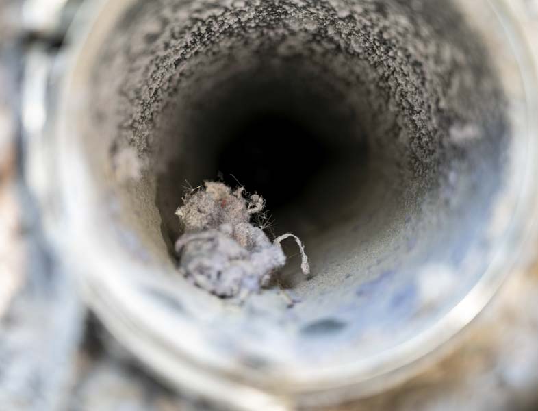 clogged and dirty hvac air duct