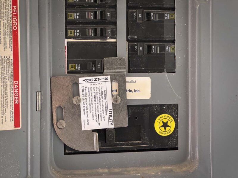 home 200A panel breaker interlock