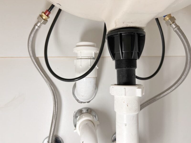 pop-up drain under sink installation