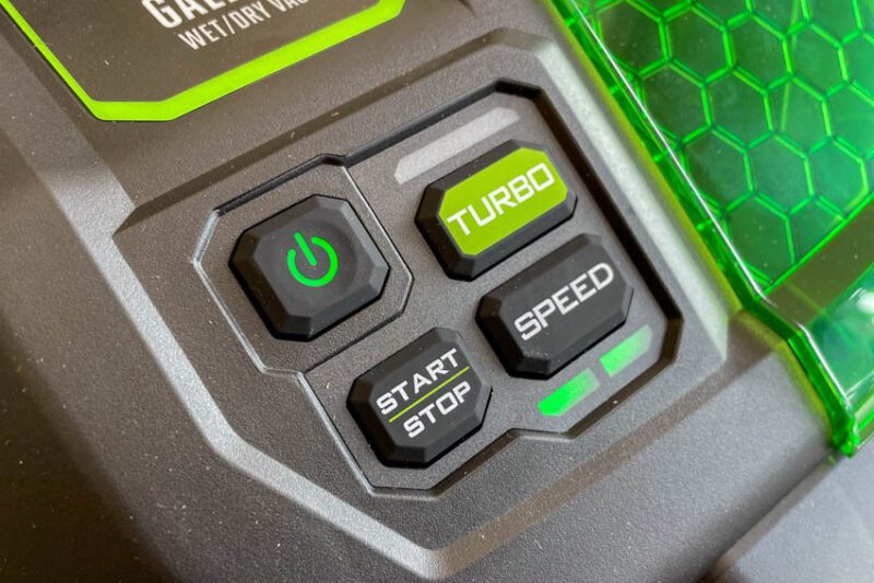 EGO 56V Cordless 9-Gallon Wet Dry Vacuum Control Panel