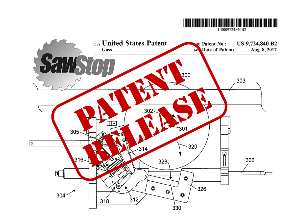Sawstop 840 patent release public CPSC