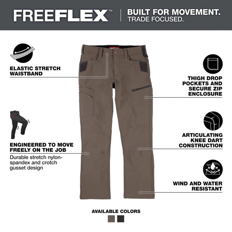 Milwaukee FreeFlex Tech Pants Features