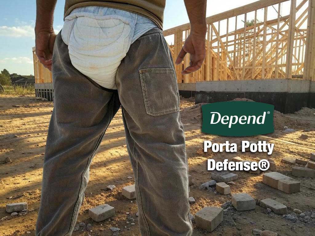 Depend Porta-Potty Defense Construction Diapers Workers Jobsite