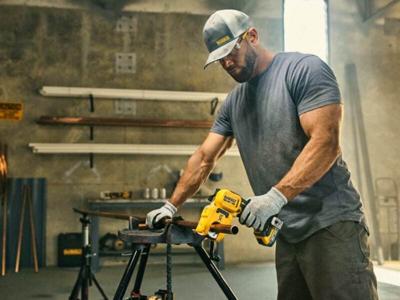 DeWalt 20V Copper Tubing Cutter In Use