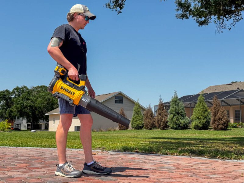 DeWalt 60V Max Handheld Blower In Use