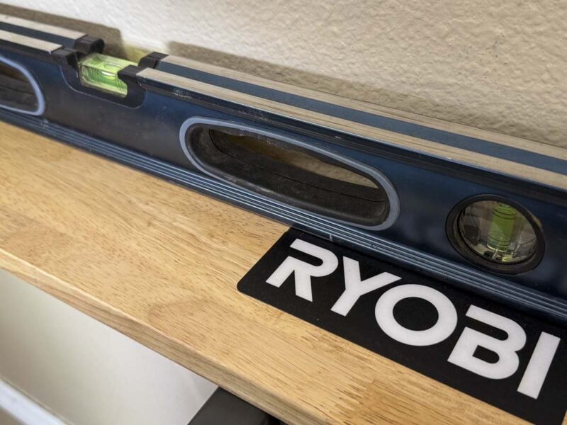 leveling Ryobi folding workbench
