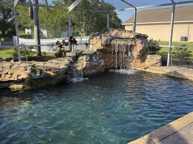 pool waterfall feature